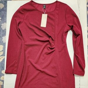 SHEIN Burgundy Long Sleeve Blouse